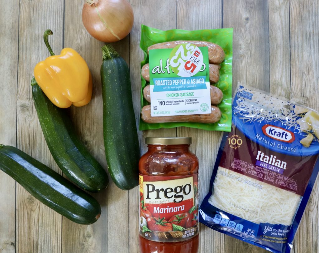 ingredients for chicken sausage zucchini boats