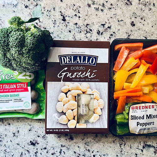 One pan Gnocchi, Sausage and veggies ingredients